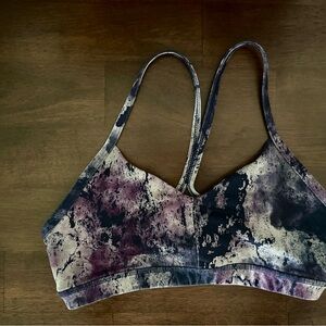 Womens Purple Cream and Navy Marbled Sports Bra